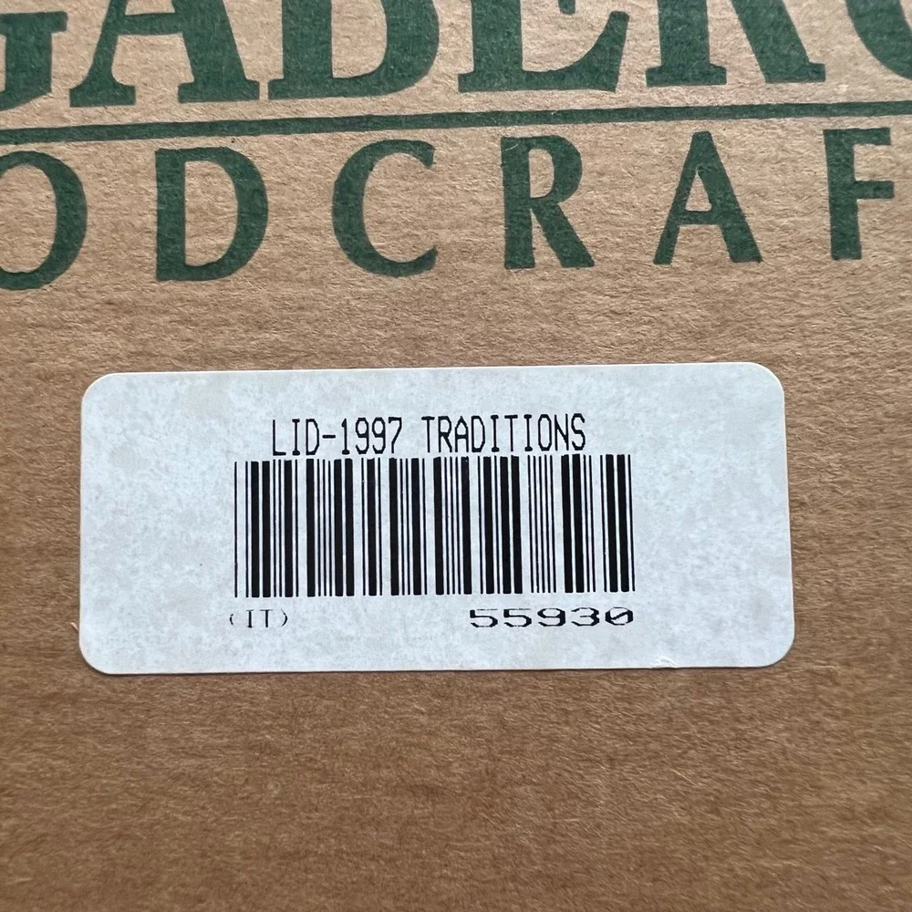 Longaberger Woodcrafts 1997 Traditions Basket Lid Oval Wood w/ Black Knob 55930